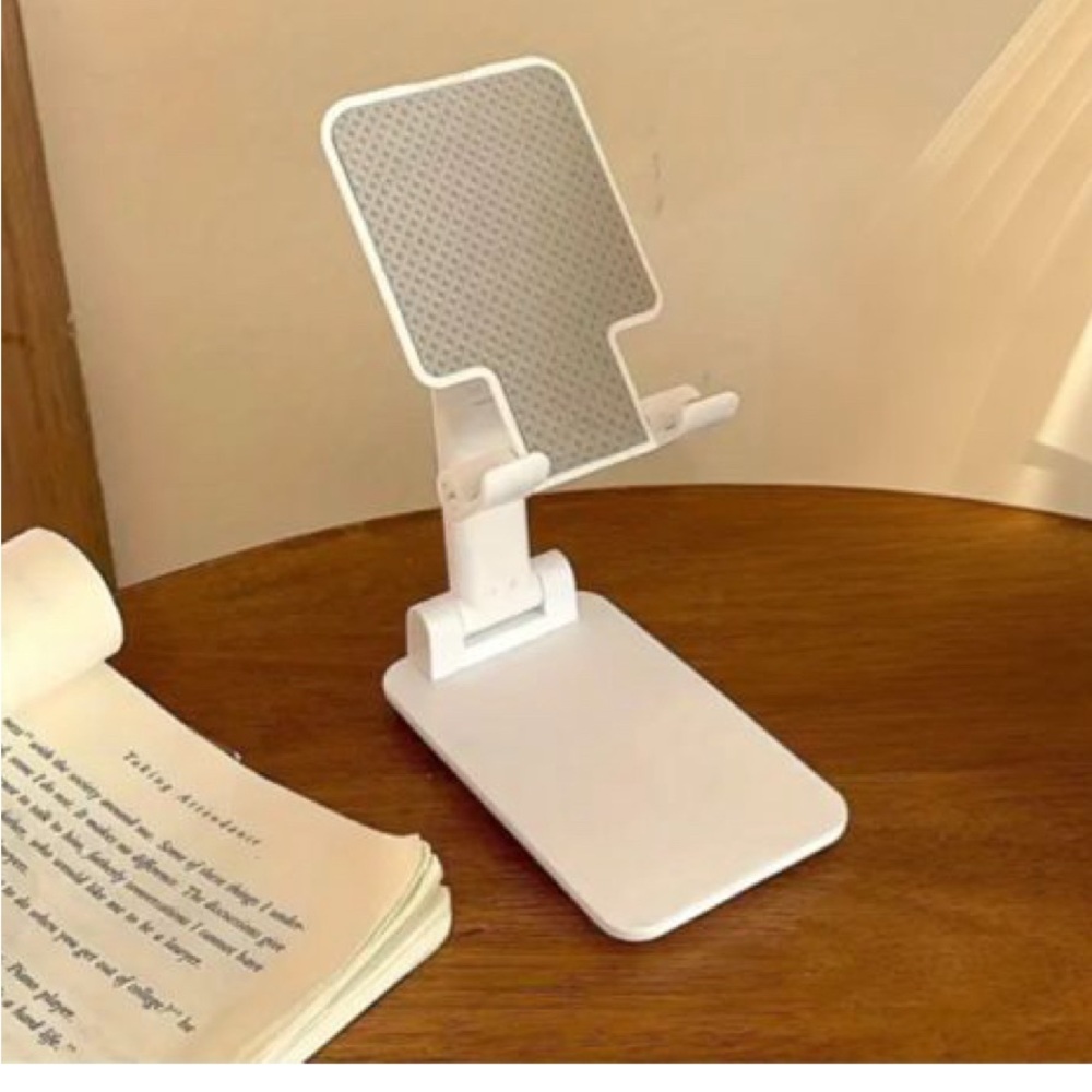 Sleek White Phone/Tablet Stand for Hands-Free Viewing, NEW